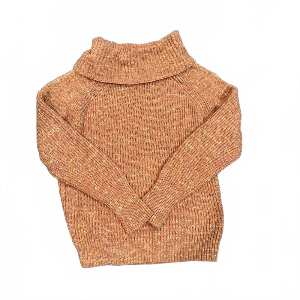 Free People Leo Petal Peach Cable Knit Oversized Turtleneck Sweater- Size Small - Picture 3 of 9